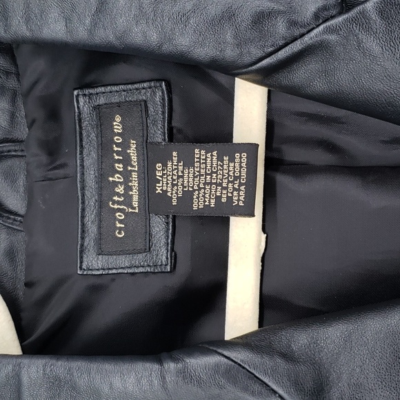 Croft & Barrow Lambskin Leather Fully Lined Hidden Buttons Side Seam Pocket XL - Picture 5 of 11